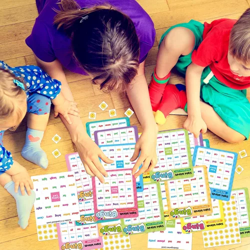 Vista 7 de Fancy Land Juego de bingo de palabras a la vista para niños y adultos, listas de palabras de Dolch & Fry's, juego de bingo para pre-k a 3er grado