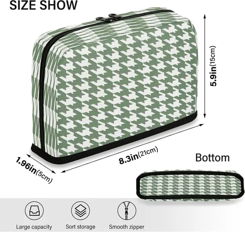 Vista 3 de Estuche para lápices de gran capacidad Estuche cosmético portátil organizador de escritorio para hombre grado escolar clásico verde blanco pata