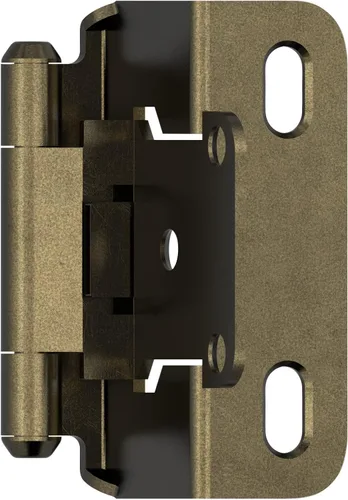 Vista 15 de Amerock BPR7540BB Bisagra de gabinete 1/2 pulg (13 mm) superpuesta de cierre automático de envoltura completa de latón pulido para puerta