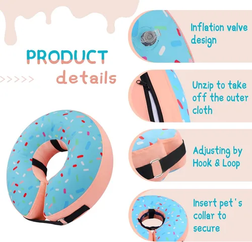 Vista 6 de Supet - Collar isabelino inflable para recuperación, posoperatorio