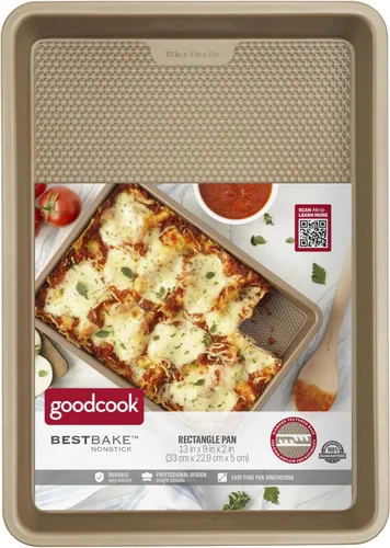 Vista 7 de GoodCook BestBake - Bandeja para hornear rectangular antiadherente de bronce de 9 x 13 pulgadas, acero al carbono texturizado, resistente a