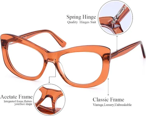 Vista 2 de COLOSSEIN HandCrafted Optical Eyeglasses Spectacle Eyewear Frame for Women