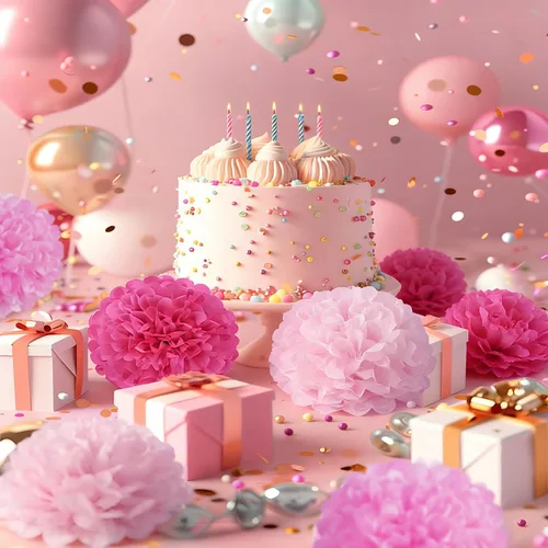 Vista 4 de Pompones de Papel de Flores Rosa Intenso Decoraciones Colgantes Bola de Flores Rosas para el Día de la Madre Baby Shower Boda Guardería Fiesta