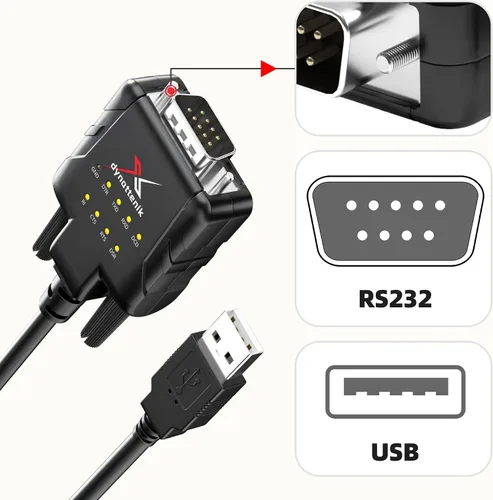 Vista 4 de FTDI Adaptador USB a RS232 con 9 LED de estado, puerto serie DB9 FT232RL Chipset, Hardware Flow Control, Real-Time Signal Monitoring and ESD
