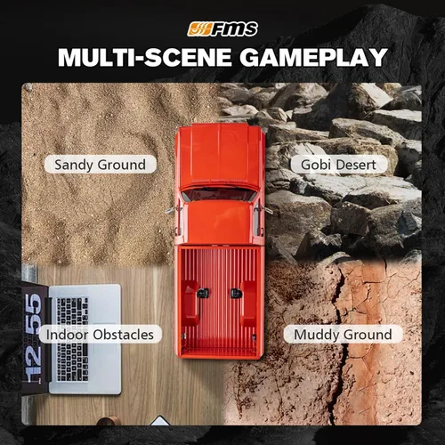 Vista 6 de BEEZRC FMS 1/18 RC Crawler FCX18 Chevy K10 RC Camión RTR Coche RC Modelo de Vehículo Licenciado Oficial 8km/h 4WD 900mAh Pasatiempo RC Coches