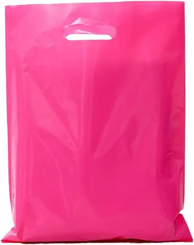 Vista 17 de ysmile Pequeña bolsa de compras de plástico negro para pequeñas empresas Bolsa de mercancía de plástico con asa Poli troquelado para venta al por