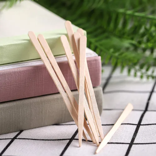 Vista 4 de Whaline 400 piezas de palitos de cera pequeños aplicadores de espátulas de madera, aplicador de cera de madera para depilación facial y eliminación