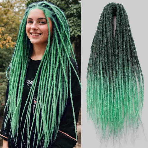 Vista 29 de 20 hebras de 24 pulgadas, extensiones de rastas color burdeos, rastas de cabello de ganchillo para mujer, hechas a mano, suaves, trenzas de cabello
