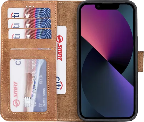 Vista 61 de HARDISTON Compatible con iPhone 7 Plus / 8 Plus Funda Cartera, Hecha a Mano de Cuero Genuino, Funda Magnética Desmontable con Tapa Abatible