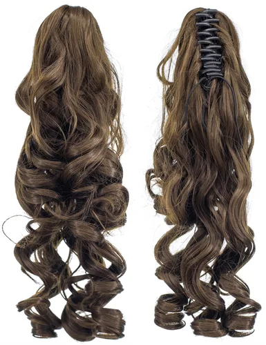 Vista 17 de 12-Pulgadas Extensiones de Cola de Caballo Cortas con Rizos de Tornillo y Pinza de Gancho Extensiones de Cabello Sintético con Cordón Extensiones