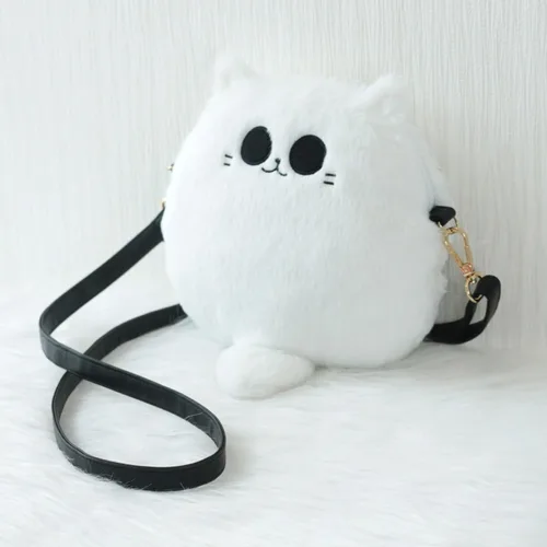 Vista 9 de Uomieefy Bolsa de peluche de gato Gojo de 8 pulgadas - Jujutsu K Crossbody Bolsa de hombro de gato de peluche, regalo coleccionable para fanáticos
