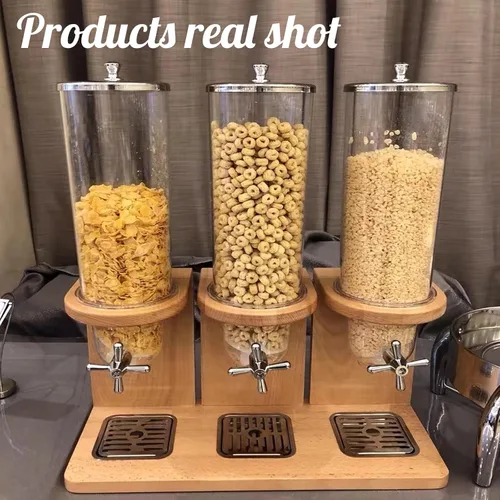 Vista 6 de Dispensador de cereales fácil de limpiar, dispensador de alimentos secos, dispensador de almacenamiento de contenedores de cereales de encimera