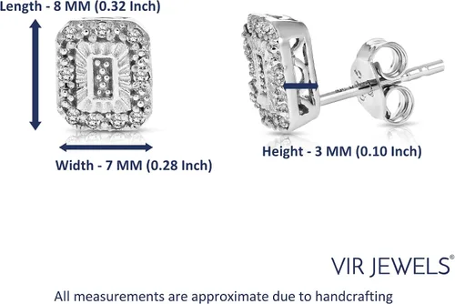 Vista 3 de Aretes de diamantes de 110 quilates en plata de ley 925 con forma de esmeralda, Plata de ley Diamante, Diamante