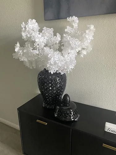 Vista 5 de Pusuny Decoración de Ramas Artificiales Falsas de Flor de Cerezo, 35 Pulgadas para Jarrón Alto de Piso Utilizado como Decoración del Hogar de Boda