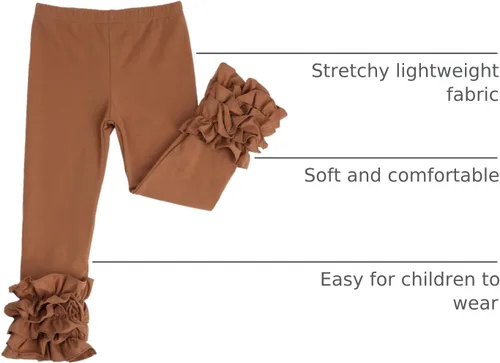 Vista 40 de HOOLCHEAN Leggings de algodón con volantes para bebés y niñas pequeñas