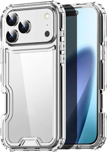Vista 8 de AICase para iPhone 17 Transparente, Resistente Duradera de 3 Capas de Cristal Transparente [No amarillea]