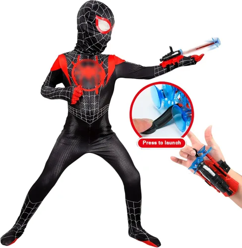 Vista 2 de HEYIYI Disfraz de superhéroe de elastano para niños, tela de licra, trajes de Cospaly, tela de lycra