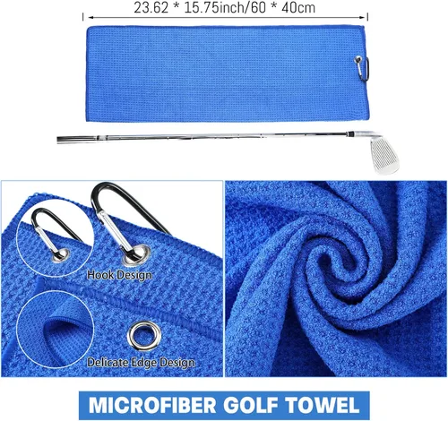 Vista 6 de Kit de limpieza de golf de 5 piezas, toalla de golf, cepillo retráctil para palos de golf, sacapuntas de ranura para ranuras U y V, herramienta