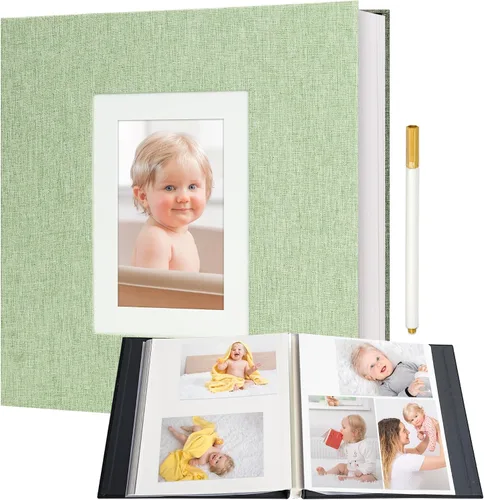Vista 12 de Vienrose Álbum de fotos autoadhesivo para fotos de 2 x 3, 4 x 6, 5 x 7, 8 x 10 pulgadas, 40 páginas en blanco, cubierta de lino, libro de recuerdos