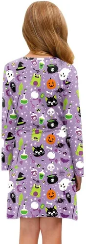 Vista 5 de BesserBay Vestido midi de Navidad para niñas con bolsillo en el pecho de 4 a 12 años