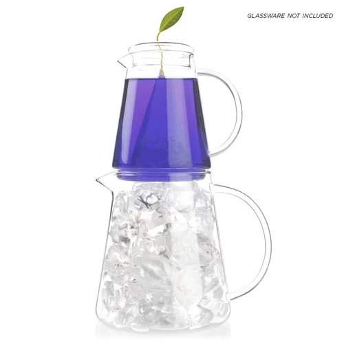 Vista 4 de Tea Forte Tea Over Ice Blue Mint Nectar - Mezcla Premium de té helado de hierbas orgánicas sin cafeína, 5 bolsas de té con infusor piramidal hechas