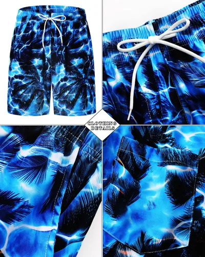 Vista 114 de TUNEVUSE Conjunto de camisas y pantalones cortos hawaianos para hombre, 2 piezas, trajes de playa con estampado de flores, traje tropical de verano