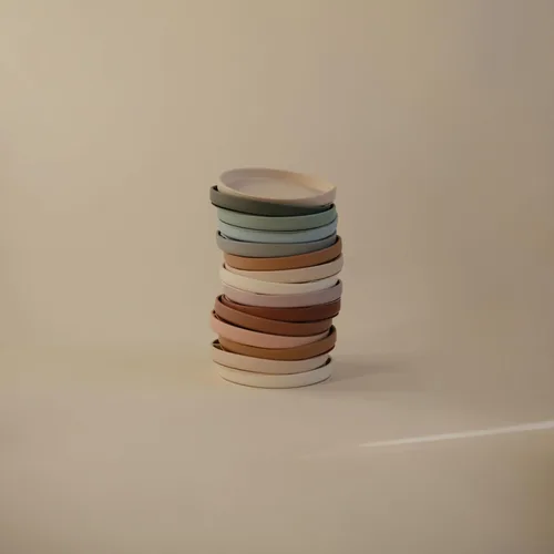 Vista 9 de mushie Plato de Succión Clásico de Silicona Diseño Antideslizante Libre de BPA (Blush)