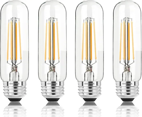 Vista 8 de Bombilla LED E26 de 3.2 pulgadas, 2200K blanco ámbar, equivalente a 60 vatios, CA 120V 600LM, bombillas Edison regulables, bombillas de luz