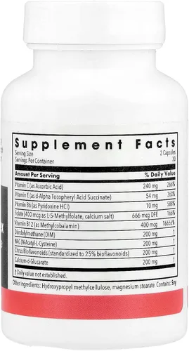Vista 2 de Metabolic Maintenance DIM Complex - Apoya el metabolismo de estrógenos - DIM con NAC y glucarato de calcio D - 60 porciones - 60 cápsulas