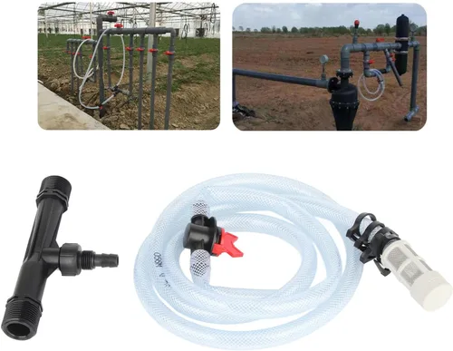 Vista 9 de Inyector de fertilizante para riego por goteo, dispositivo de inyectores de mezclador de fertilizante Venturi con filtro de tubo (1 pulgada)