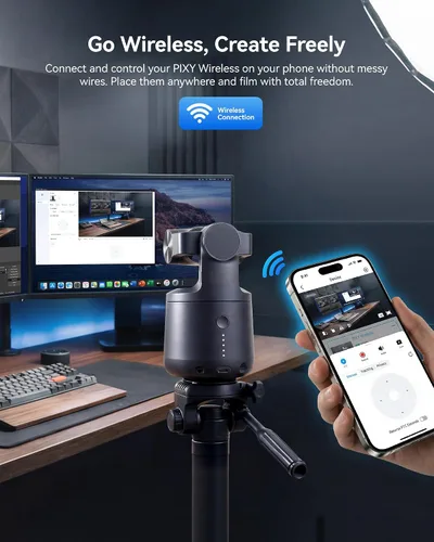Vista 3 de EMEET PIXY - Cámara inalámbrica de transmisión PTZ de doble lente 4K con sensor de 1/2.55 pulgadas, control de gestos, micrófono multicámara en vivo