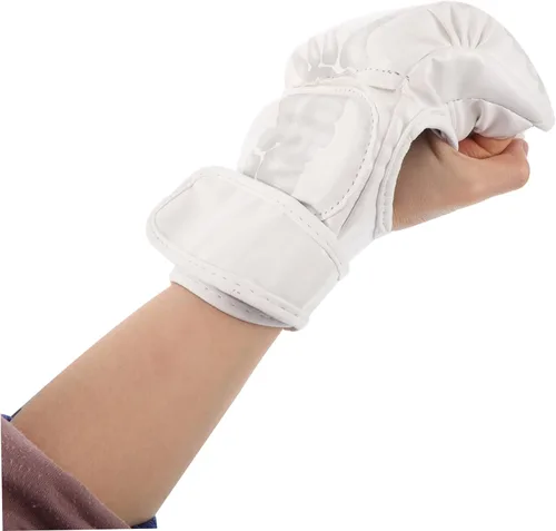 Vista 5 de Guantes de boxeo para hombres y mujeres, protección mejorada, guantes de medio dedo para jóvenes y adultos, equipo de entrenamiento acolchado