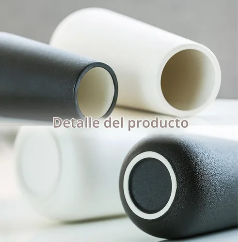 Vista 7 de Jarrón de cerámica negro mate de 11 pulgadas de alto para flores y hierba de pampas, jarrones decorativos de estilo rústico clásico para decoración