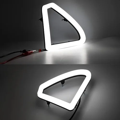 Vista 2 de Parrilla delantera DRL LED luces de funcionamiento para 2015 2016 2017 F0rd Mvstang parrilla delantera parachoques blanco LED montaje acento luces