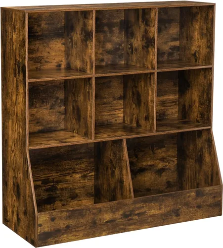Vista 12 de DINZI LVJ Organizador de almacenamiento para juguetes, estantería para niños, gabinete de almacenamiento de juguetes de madera, estantería