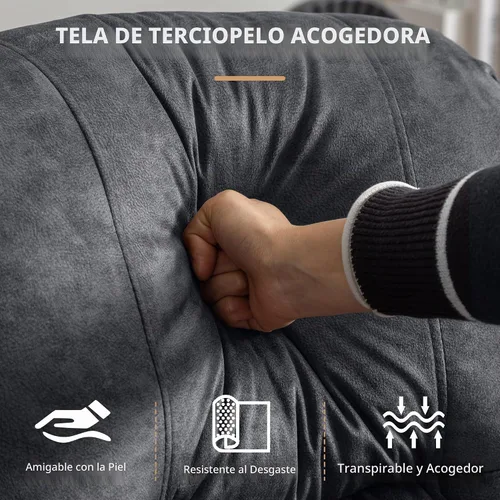 Vista 9 de DRMBOOK Sillas reclinables giratorias de doble motor con masaje y calor Gris