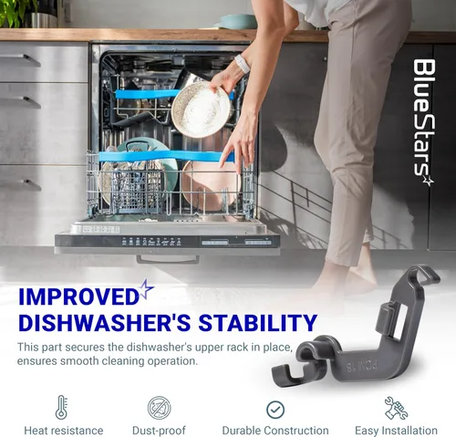 Vista 3 de BlueStars (Actualización 2025) W10082853 Clip Pivote para Lavavajillas - Compatible con Lavavajillas Whirlpool, Kenmore, KitchenAid - Reemplaza