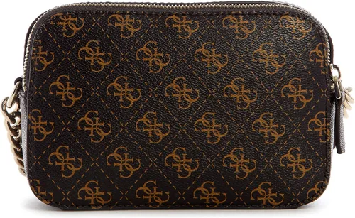 Vista 3 de GUESS Noelle - Cámara cruzada para mujer, logotipo marrón, talla única de EE. UU, marrón (Brown Logo)