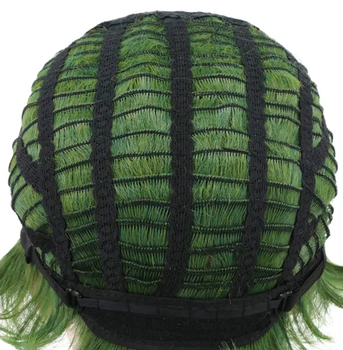 Vista 5 de yuehong Peluca corta rizada verde para hombre, peluca de cosplay de payaso