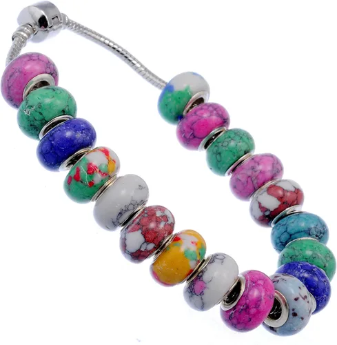 Vista 2 de rubyca Mix piedra encanto Beads Fit Europea encanto pulsera de joyas