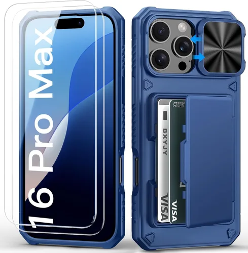 Vista 15 de BXYJY Funda tipo cartera para iPhone 15 Pro, tarjetero (4-5 tarjetas)
