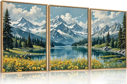 Vista 11 de Arte de Pared de Lienzo Enmarcado con Grandes Pinceladas Abstractas, Decoración de Pared Azul Marino Neutro, Pintura de Pared Moderna en Tonos