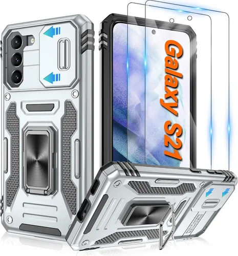 Vista 67 de Atump Funda para Motorola Moto G Play 2024 (4G) con [paquete de 2] protector de pantalla HD y cubierta para cámara deslizante, soporte de anillo