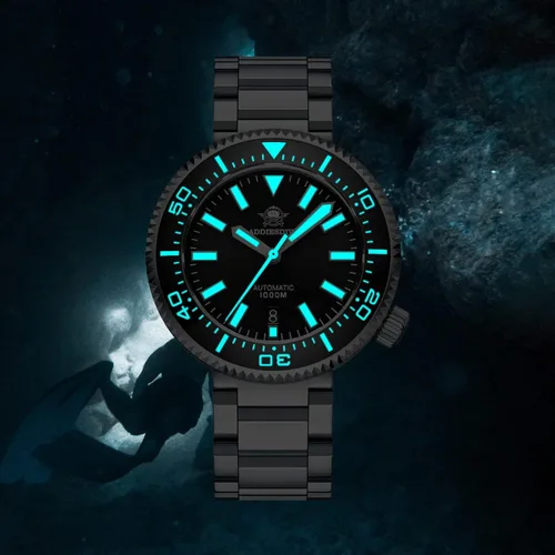 Vista 3 de ADDIESDIVE Diver 1000M Mens Dive Watch 45MM Automatic with Exhaust Valve Luminous Synthetic Sapphire Crystal