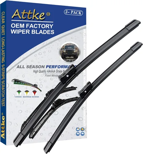 Vista 8 de ATTKE Escobillas limpiaparabrisas delanteras de calidad OEM para Jeep Wrangler 1997-2006/Porsche 911 1978-1994/Suzuki Samurai 1986-1995