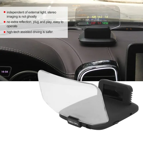 Vista 7 de HUD para coche, pantalla frontal, indicador OBD2, C1 OBD2 y GPS LED OBD coche HUD pantalla frontal velocímetro proyector sistema herramienta