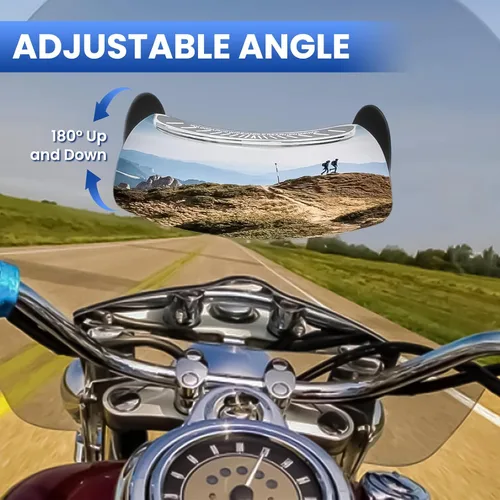 Vista 9 de GUAIMI Espejos de motocicleta de 180 grados, gran angular de seguridad, espejo retrovisor de punto ciego para motocicleta, ATV/UTV, scooters