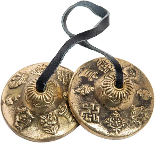 Vista 3 de Campanas de platillos Tingsha – Fácil de tocar – Campana de meditación Mindfulness para la curación de chakras, regalos espirituales de dharma Asta