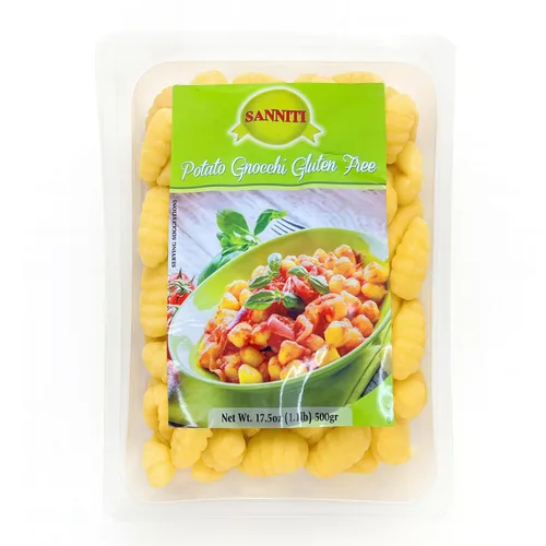 Vista 3 de Sanniti Gnocchi de papa italianos sin gluten, 17.5 oz (500 g) Auténticas albóndigas italianas Hecho en Italia Pasta de papa tierna Comida