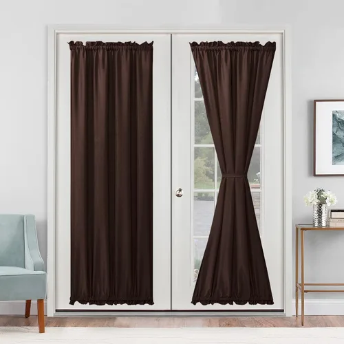 Vista 55 de Cortinas para puerta francesa, color aguamarina, 24 pulgadas de ancho x 40 pulgadas de largo, 1 panel Bolsillo para barra, semitransparente